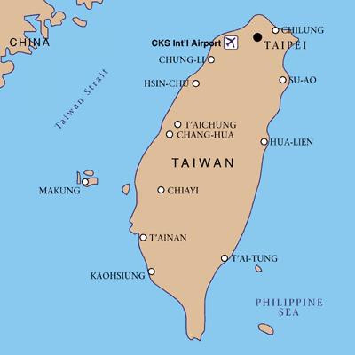 Taiwan nazioarteko aireportuko mapa