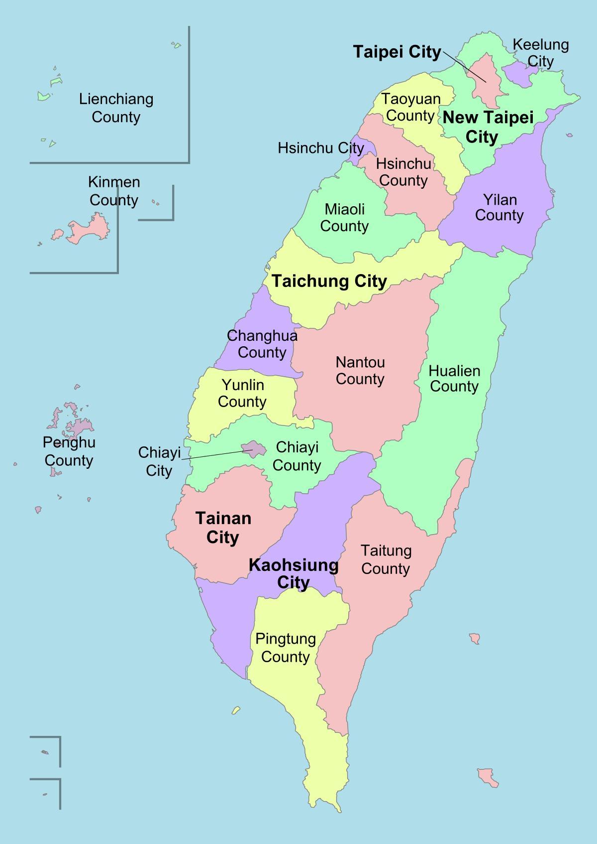 Mapa Taiwan auzoan 