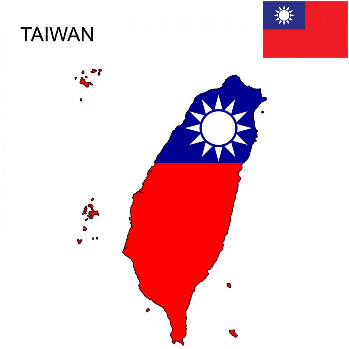 Mapa Taiwan bandera