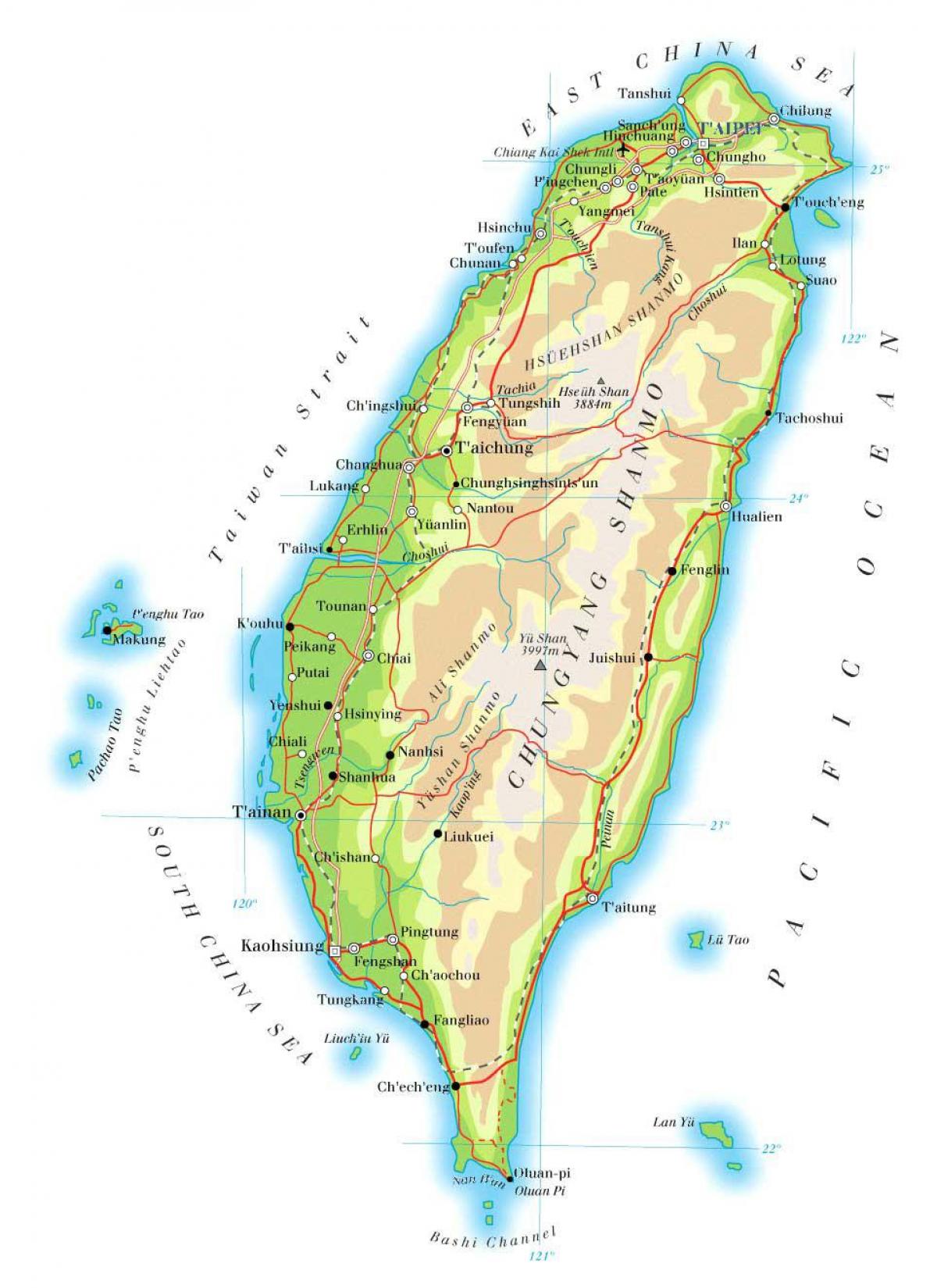 Taiwan autopista mapa