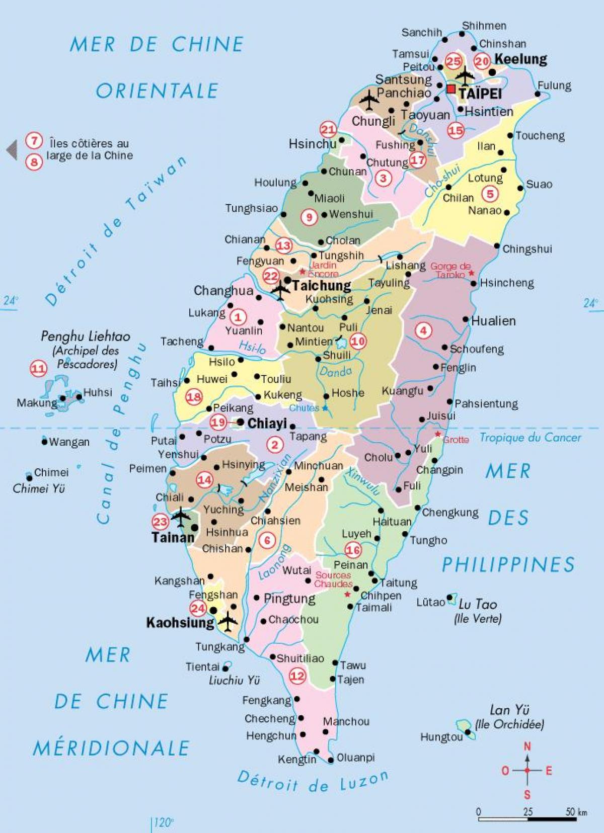 mapa Taiwan hiri