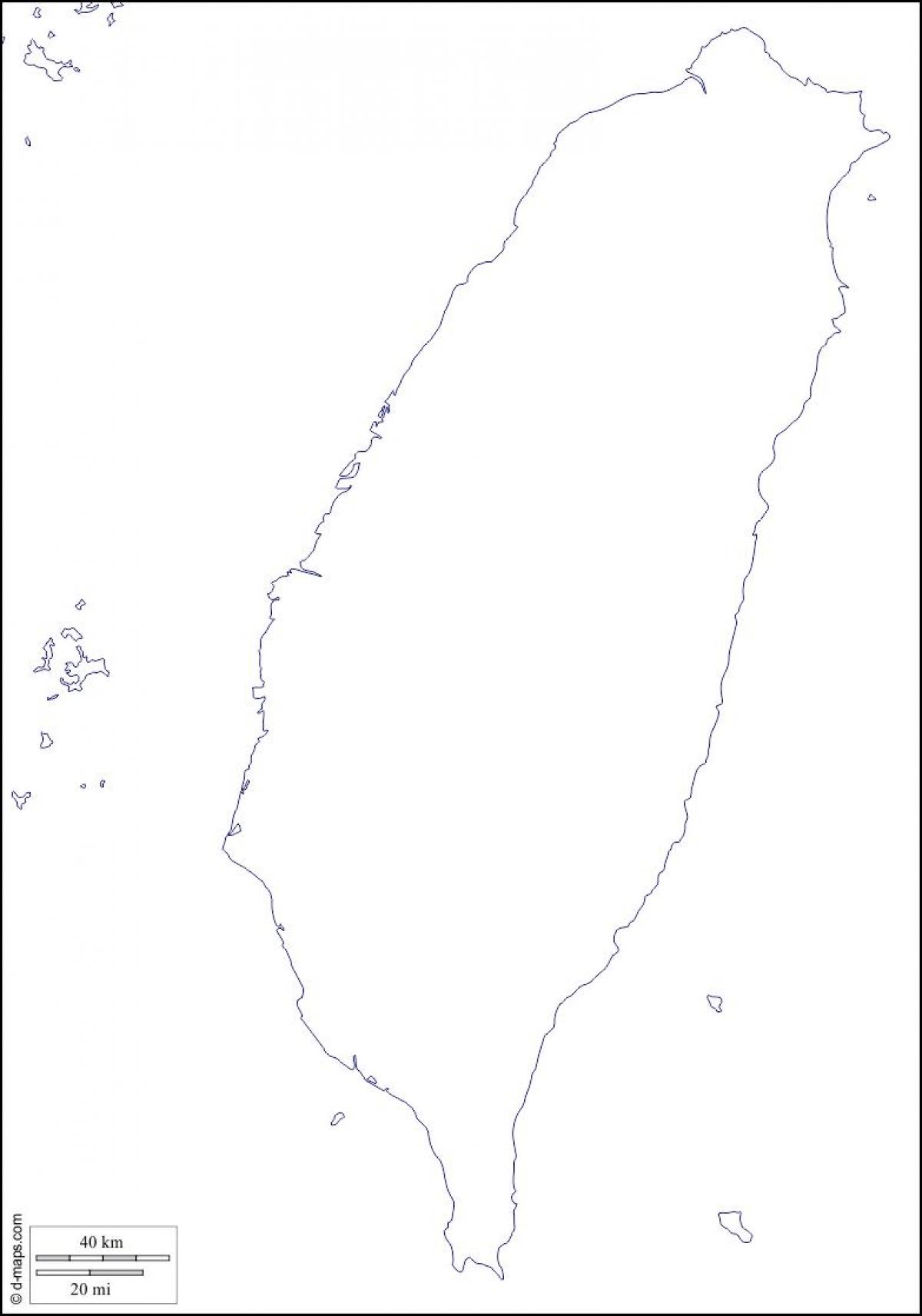 Mapa Taiwan hutsik