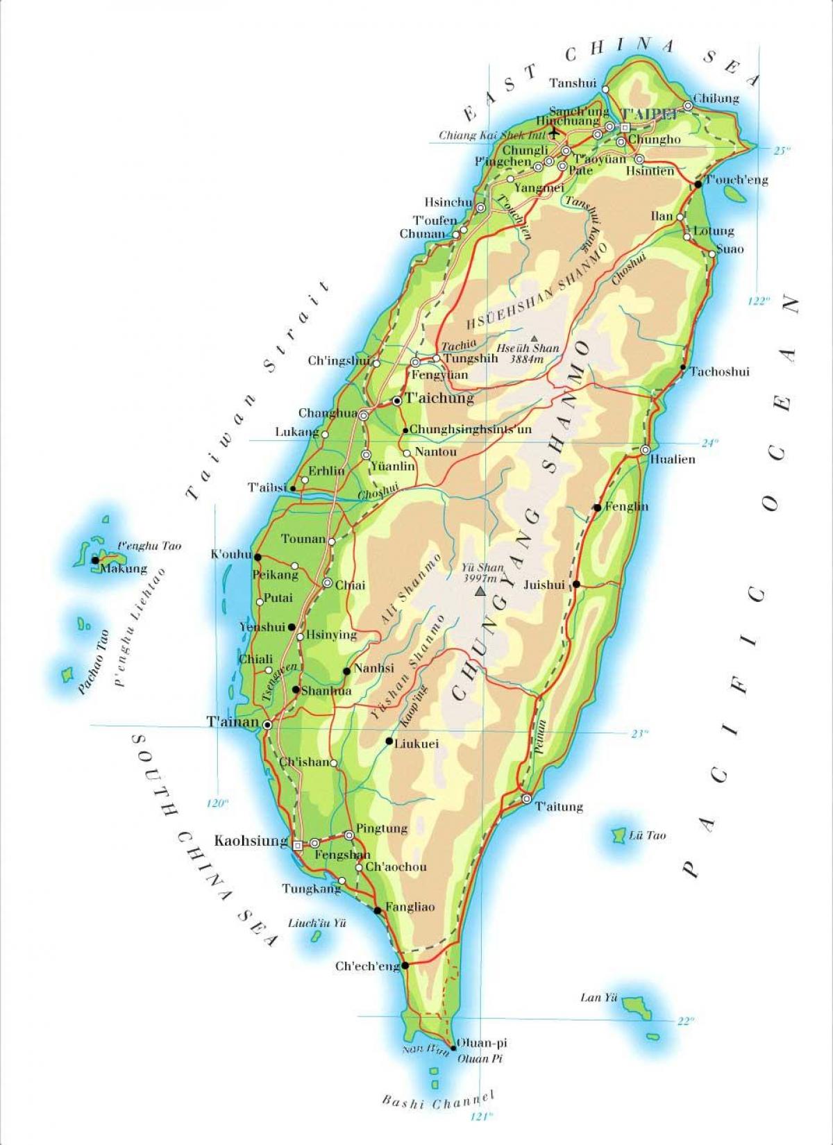 Mapa Taiwan ibaiaren