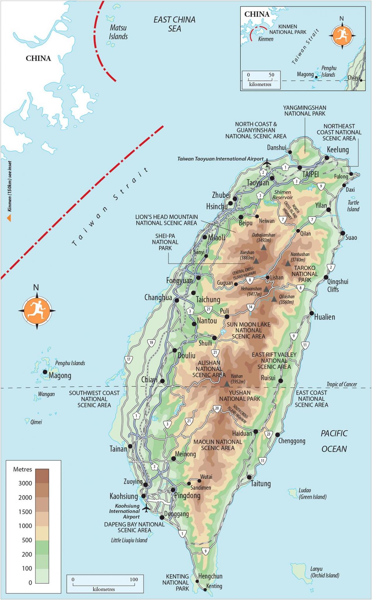 Mapa Taiwan bisitak