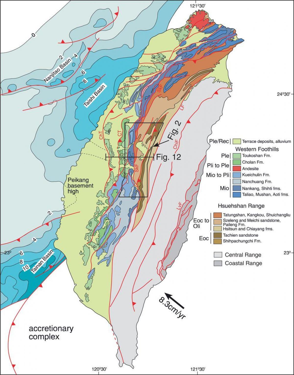 Mapa geologiko Taiwan