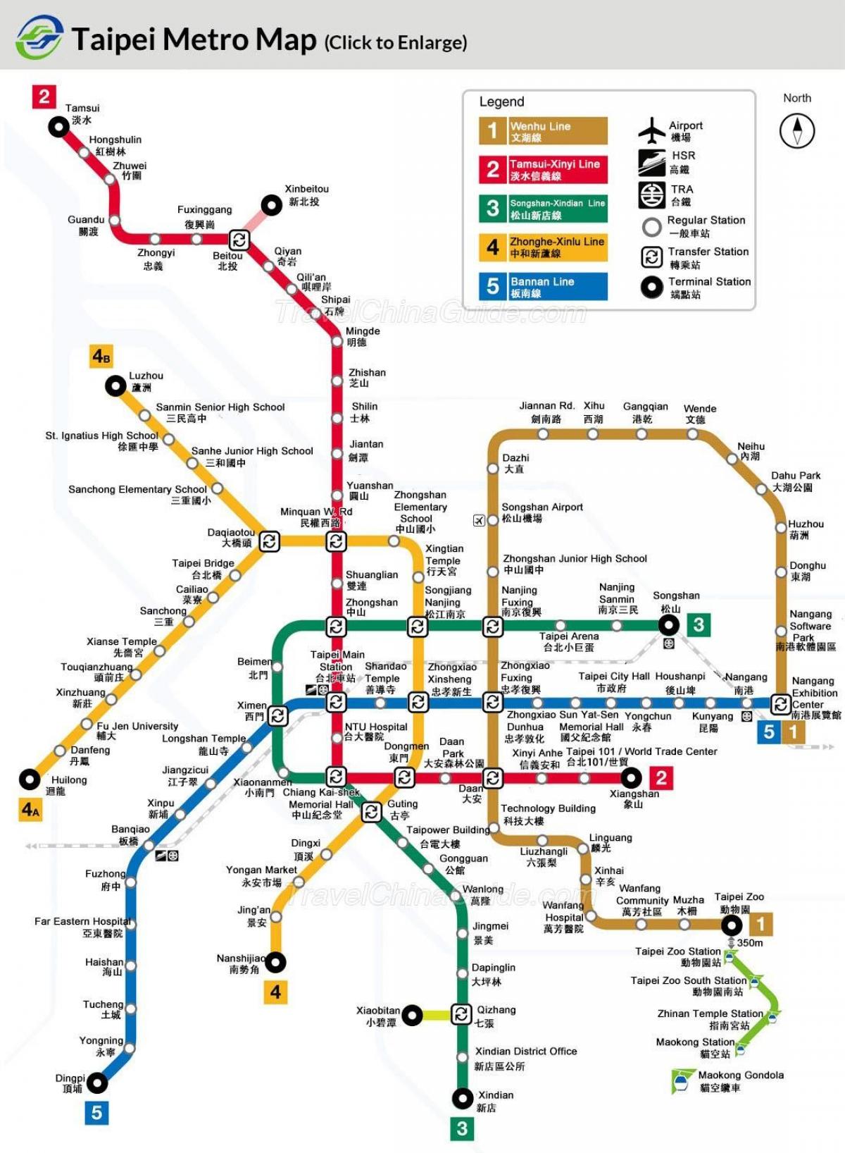 Mapa Taiwan metroa