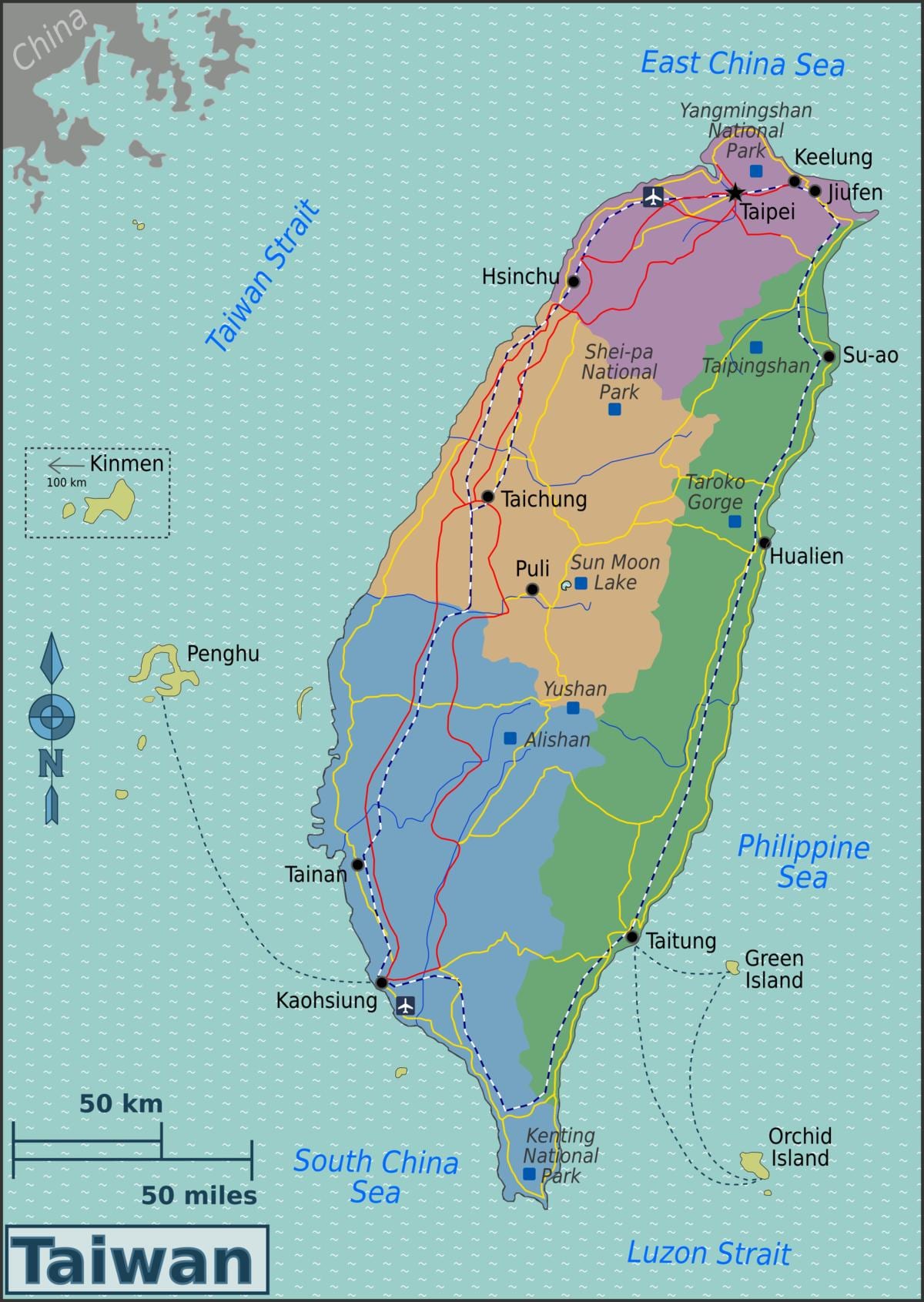 Mapa Taiwan portu