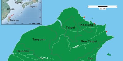 Iparraldeko Taiwan mapa