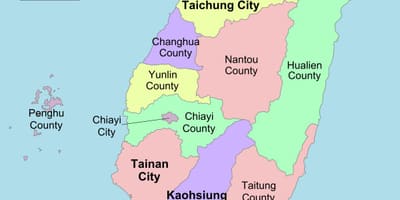 Mapa Taiwan auzoan 