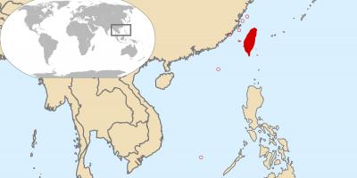 Munduko mapa erakutsiz Taiwan