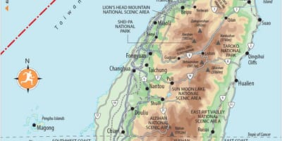 Mapa Taiwan leku interesgarriak