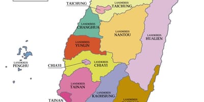 Mapa Taiwan probintziaren