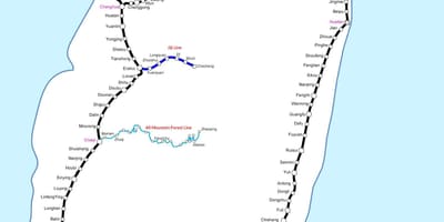 Taiwan tren tren geltokia mapa