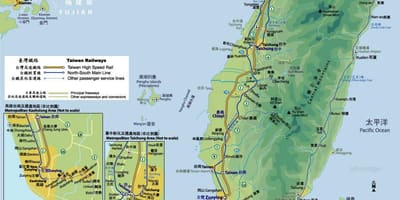 Taiwan trenbide administrazio ibilbidea mapa